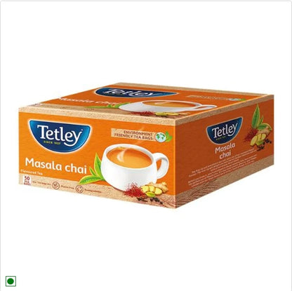 Tetley Masala Tea - Spiced & Flavourful Assam Blend, Staple Free & Environment Friendly Bags, 100 g (50 Bags x 2 g each)