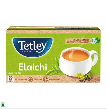 Tetley Elaichi Tea - Cardamom Flavoured, Assam Blend, Staple-Free, Environment Friendly Bags, 100 g (50 Bags x 2 g each)