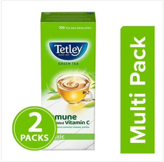 Tetley Green Tea - Regular, 2x100 Teabags Multipack