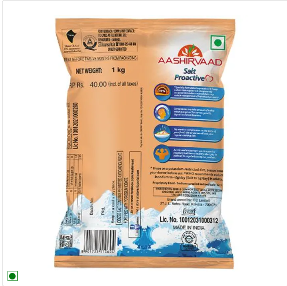 Aashirvaad Salt/Uppu - Proactive, 1 kg