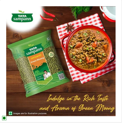 Tata Sampann Unpolished Green Moong Dal - Whole, 500 g Pouch