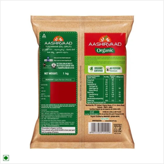 Aashirvaad Organic Arhar/Tur Dal, 1 kg