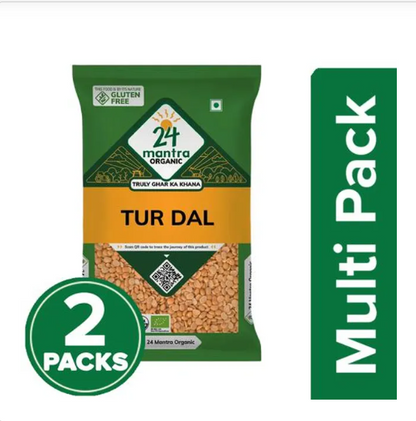 24 Mantra Organic Tur/Arhar Dal, 2x1 kg Multipack