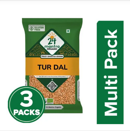 24 Mantra Organic Tur/Arhar Dal, 2x1 kg Multipack