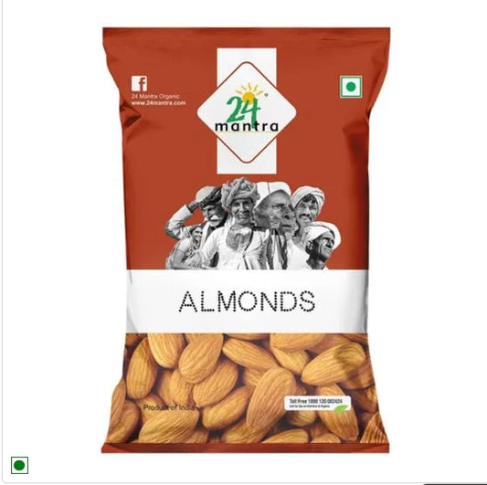 24 Mantra Organic Almonds, 100 g Pouch