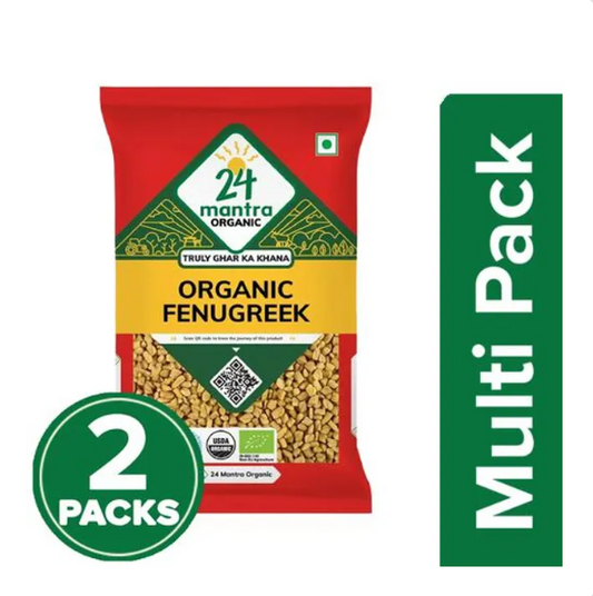 24 Mantra Organic Fenugreek Seeds, 2x100 g Multipack