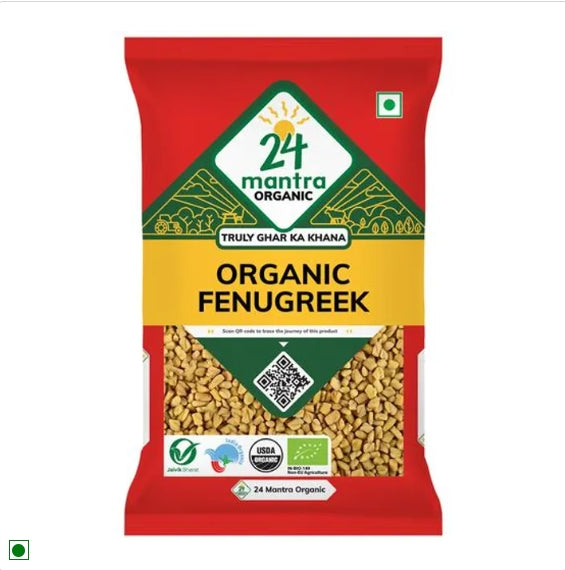 24 Mantra Organic Fenugreek Seeds, 2x100 g Multipack