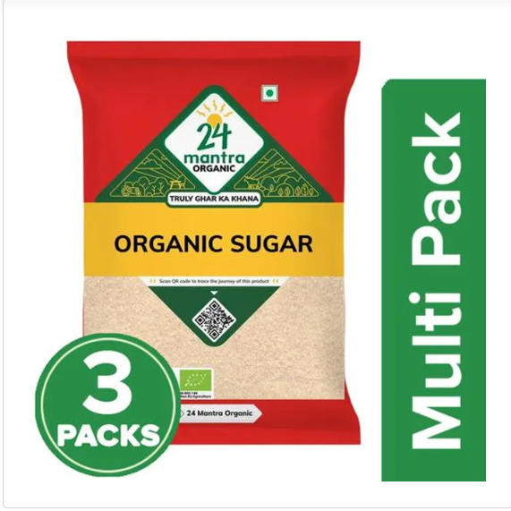 24 Mantra Organic Sugar, 3x1 kg Multipack