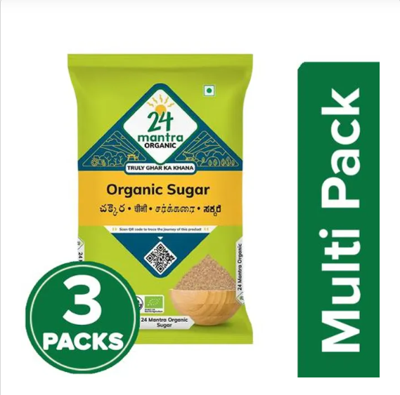 24 Mantra Organic Sugar, 3x1 kg Multipack