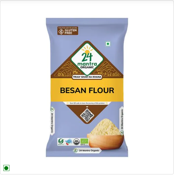 24 Mantra Organic Besan Flour, 3x500 g Multipack