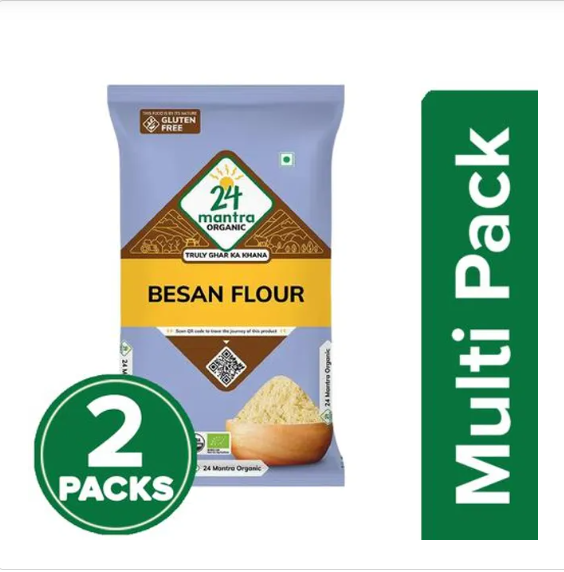 24 Mantra Organic Besan Flour, 3x500 g Multipack