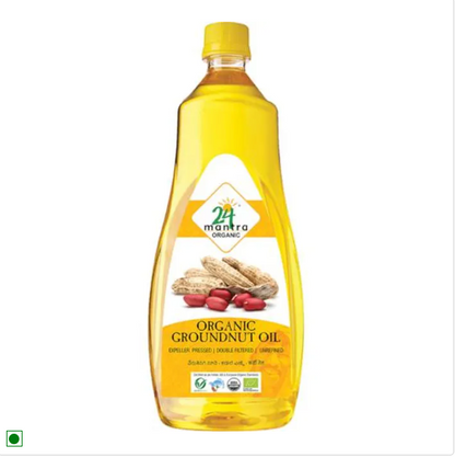 24 Mantra Organic Groundnut Oil, 3x1 L Multipack