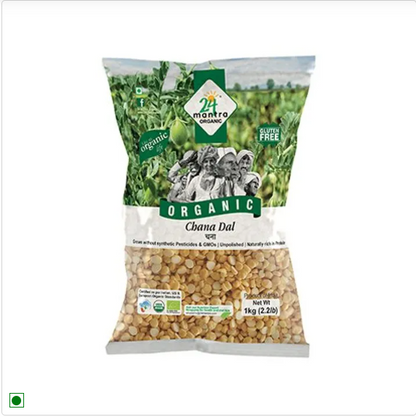 24 Mantra Organic Chana Dal, 3x500 g Multipack