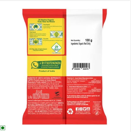 24 Mantra Organic Red Chilly, 100 g Pouch