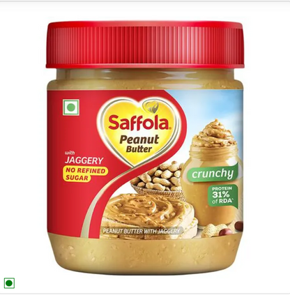 Saffola Peanut Butter With Jaggery, Crunchy - No Refined Sugar, 850 g Jar