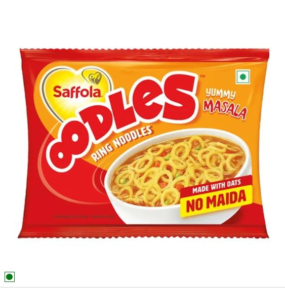 Saffola Oodles Ring Noodles - Yummy Masala, No Maida, Ready In 5 Mins, 2x212 g Multipack