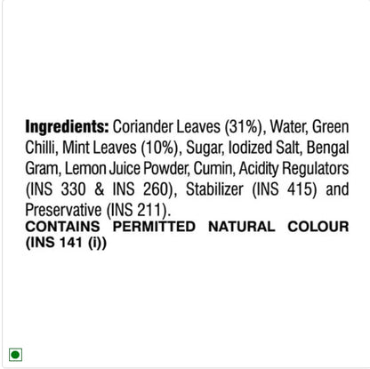 Mother's Recipe Dhania Pudina Chutney, 200 g Pouch