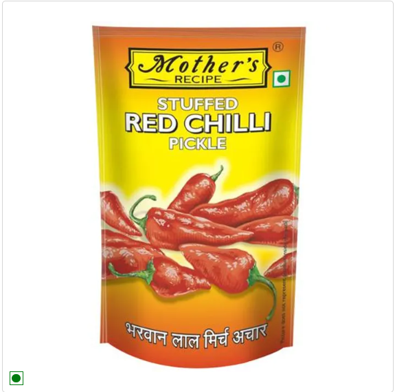 Mother's Recipe Pickle - Red Stuffed Chilli, 200 g Pouch