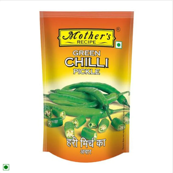 Mother's Recipe Pickle - Green Chilli, 200 g Pouch