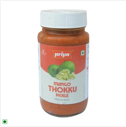 Priya Pickle - Mango Thokku Without Garlic, 300 g Bottle