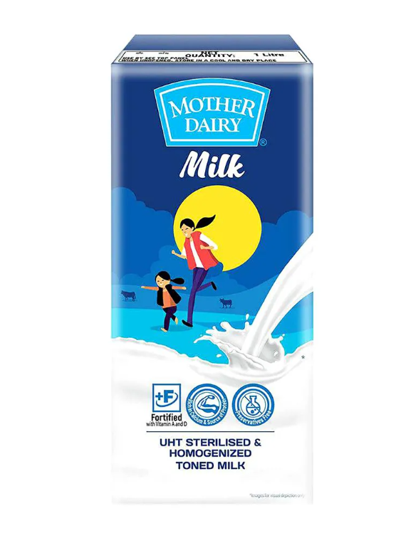 MOTHER DAIRY TONED MILK TETRA PACK 1 L