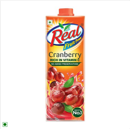 Real Fruit Power Juice - Cranberry, 1 L