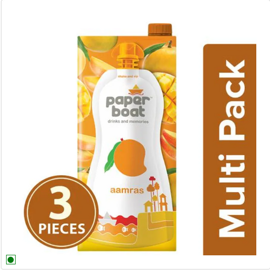 Paper Boat Aamras Mango Fruit Juice, 1 L (3x1L)