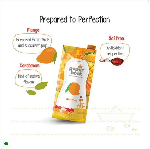Paper Boat Aamras Mango Fruit Juice, 1 L (3x1L)