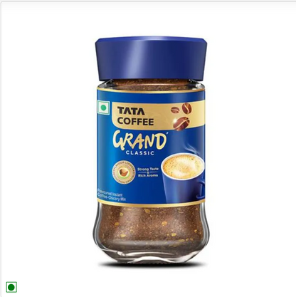 Tata Coffee Grand Classic Instant Coffee - Flavour Locked Decoction Crystals, Strong Taste & Rich Aroma, 200 g Pouch