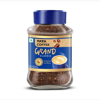 Tata Coffee Grand Classic Instant Coffee - Flavour Locked Decoction Crystals, Strong Taste & Rich Aroma, 200 g Pouch