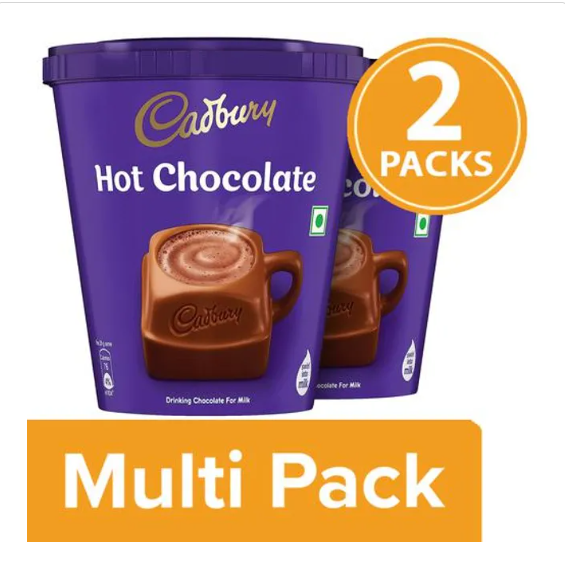 Cadbury Hot Chocolate Drink Powder Mix, 2x200 g Multipack