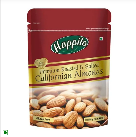 Happilo Freshly Oven Roasted & Salted California Almonds, 200 g