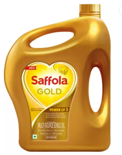 SAFFOLA GOLD REFINED COOKING OIL  POWER OF 3  (5 LTR)