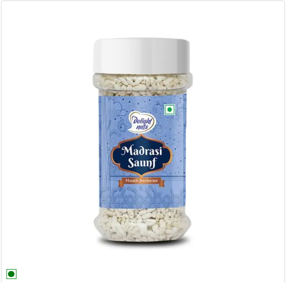 Delight Nuts Madrasi Saunf Mouth Freshener - Helps Boost Immunity & Digestion, 120 g