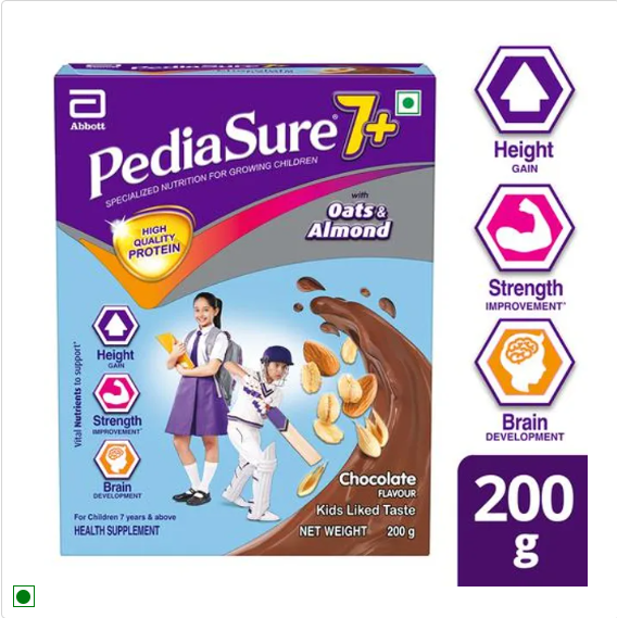 Pediasure 7+ Specialized Nutrition Drink Powder With Oats & Almonds - Chocolate Flavour, 2 x 400 g Multipack