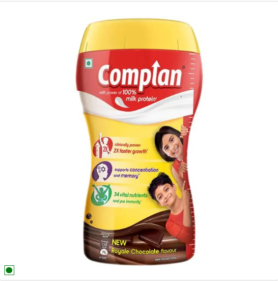 Complan Royale Chocolate Nutritious Health Drink - Vitamin C & A Supports Kids | 1 kg Jar