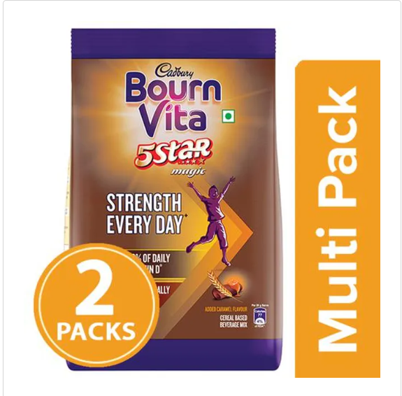 Cadbury Bournvita 5 Star Magic Nutrition Drink, 2x750 g Multipack