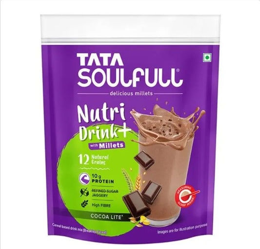 Tata Soulfull Nutri Drink+ - With Millets, Cocoa Lite Flavour, 400 g