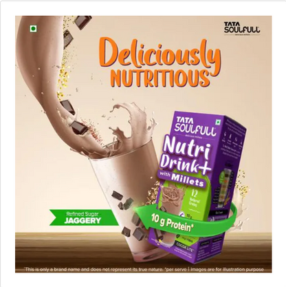 Tata Soulfull Nutri Drink+ - With Millets, Cocoa Lite Flavour, 400 g