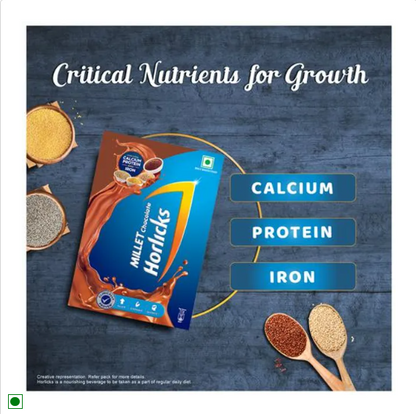 Horlicks Millet Chocolate - Rich In Calcium, Protein & Iron, 400 g