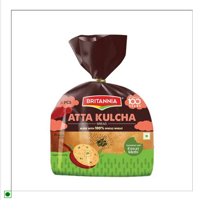 Britannia Atta Kulcha/Bread - Made with 100% Whole Wheat, 250 g