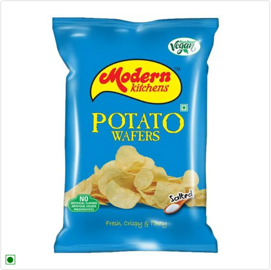 Modern Kitchens Potato Wafers - Salted, Vegan, Fresh, Crispy, No Preservatives, 70 g
