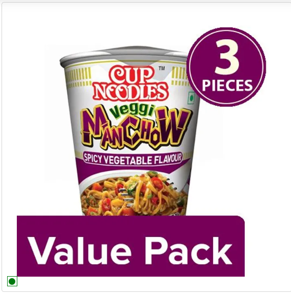 Nissin Veggi Manchow Instant Cup Noodles, 3x70 g Multipack