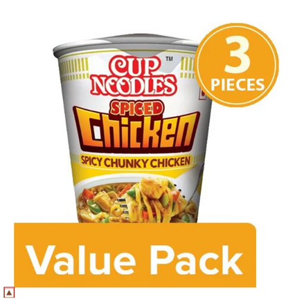 Nissin Spiced Chicken Instant Cup Noodles, 3x70 g Multipack