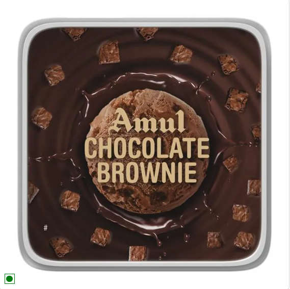 Amul Ice Cream - Chocolate Brownie, 1 L Tub