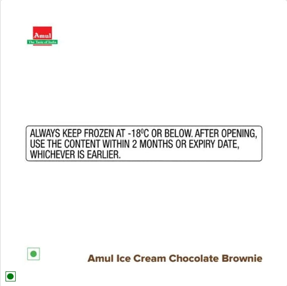 Amul Ice Cream - Chocolate Brownie, 1 L Tub