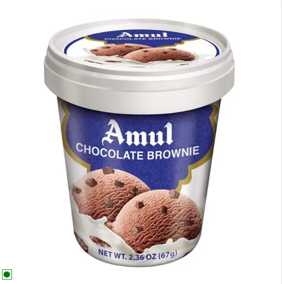 Amul Ice Cream - Chocolate Brownie, 1 L Tub