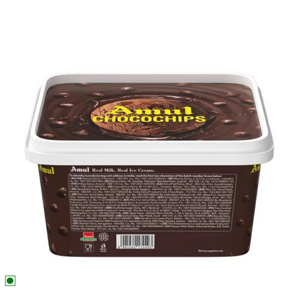 Amul Ice Cream - Choco Chips, Real Milk, 1 L Tub