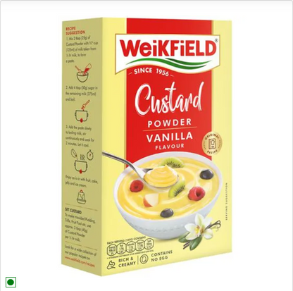 Weikfield Custard Powder - Vanilla Flavour,Best For Fruit Salads & Puddings, 100 g Carton