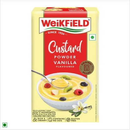 Weikfield Custard Powder - Vanilla Flavour,Best For Fruit Salads & Puddings, 100 g Carton